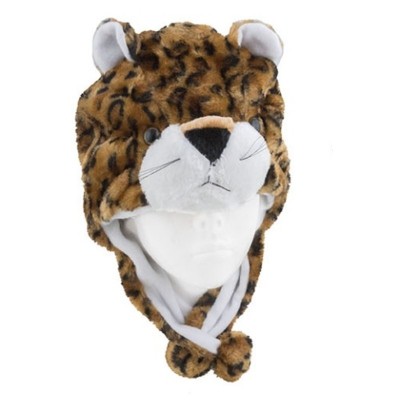 Dětská čepička s bambulemi - gepard