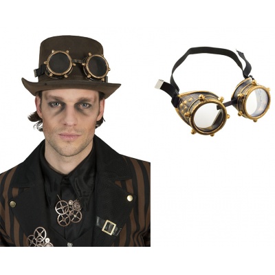 Brýle steampunk zlaté