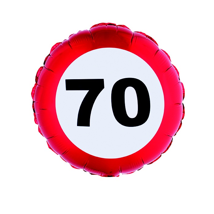 Foliový balónek kulatý s číslem 70 - velikost 46cm Foliový balónek kulatý s číslem 70 - velikost 46cm