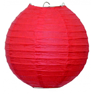 Papírový kulatý lampion - červený