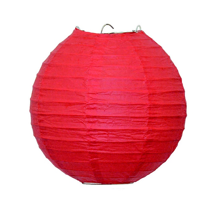 Papírový kulatý lampion - červený Papírový kulatý lampion - červený