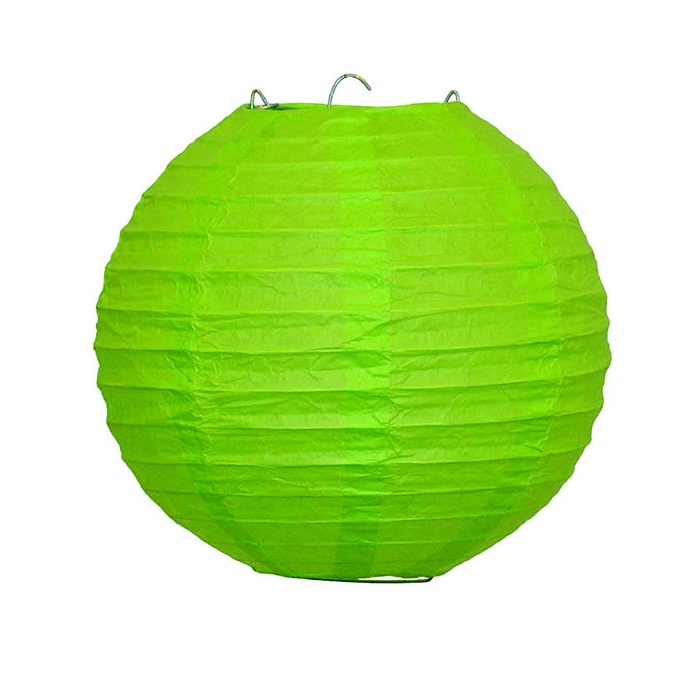 Papírový kulatý lampion - zelený