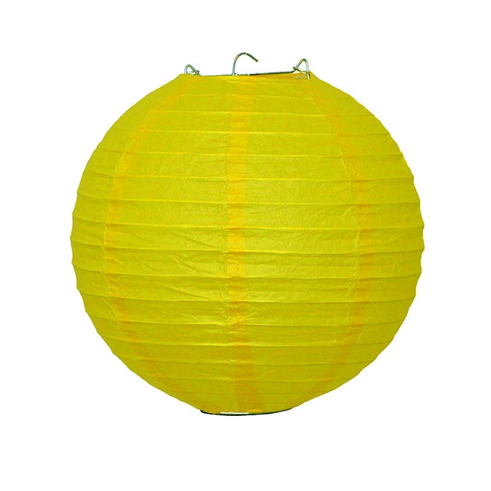 Papírový kulatý lampion - žlutý