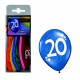 Balónky s číslem 20 barevné 12ks