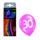 Balónky s číslem 30 barevné 12ks