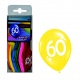 Balónky s číslem 60 barevné 12ks