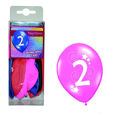 Balónky s číslem 2 barevné 12ks