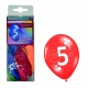 Balónky s číslem 5 barevné 12ks