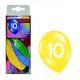 Balónky s číslem 10 barevné 12ks